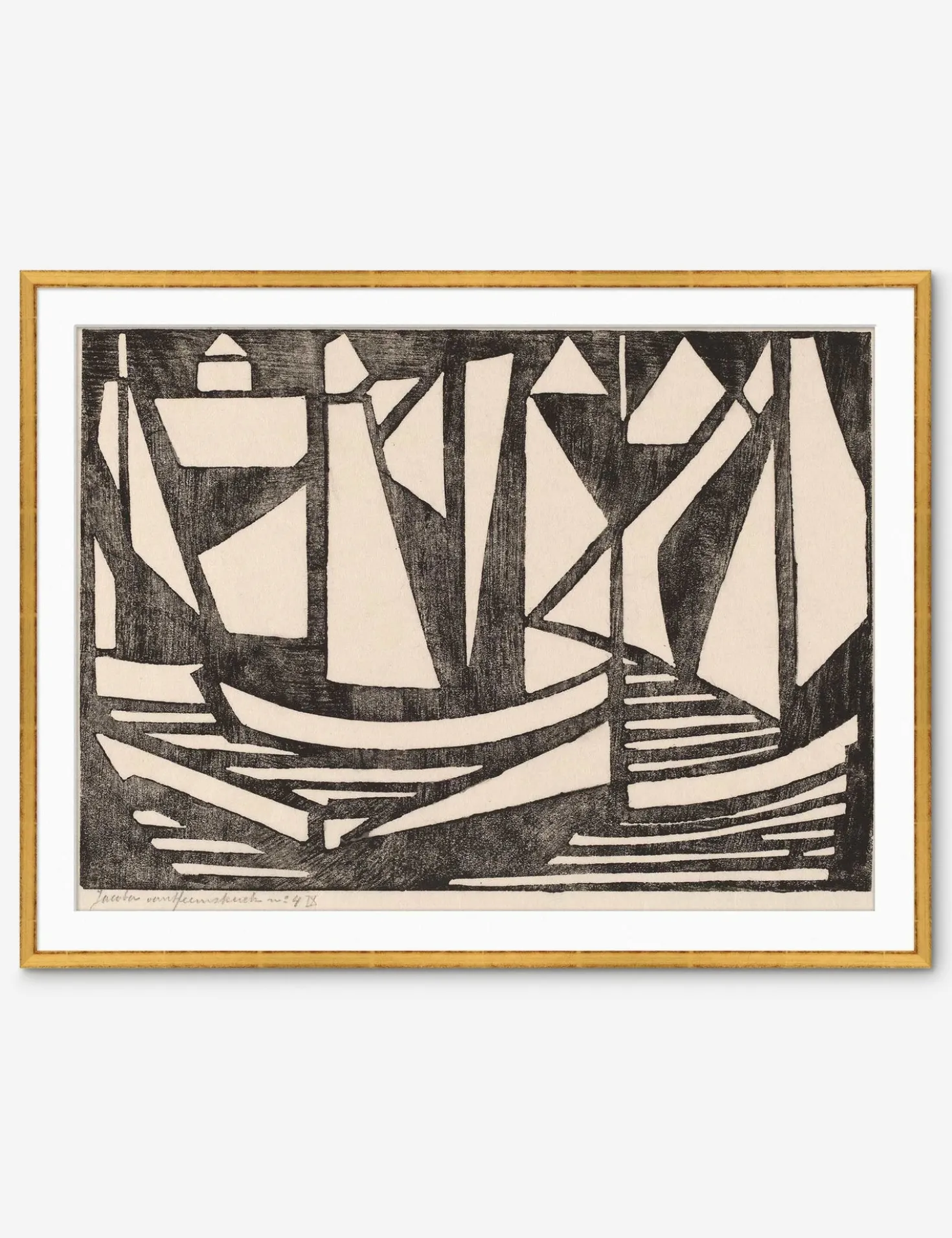 Japanese Woodcuts - Boats Print