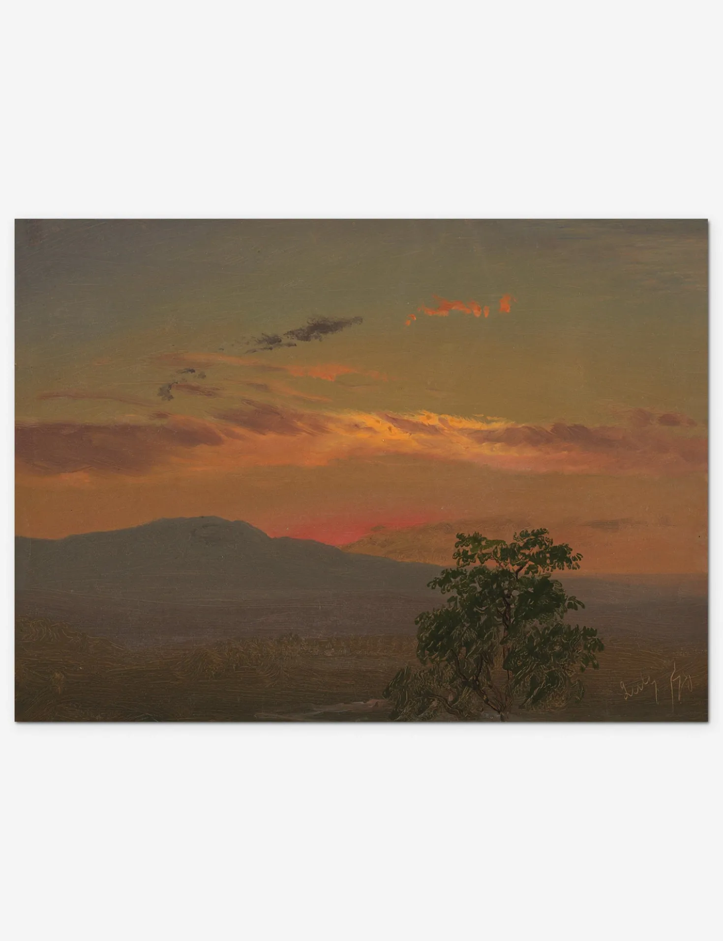 Landscape at Sunset, Hudson NY Print