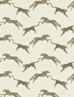 Leaping Cheetah Cotton Fabric by Scalamandre