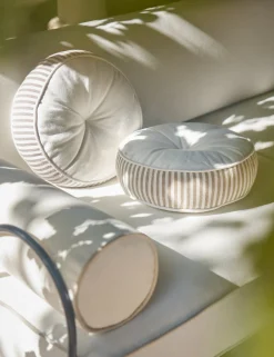Littu Indoor / Outdoor Striped Disc Pillow by Sarah Sherman Samuel