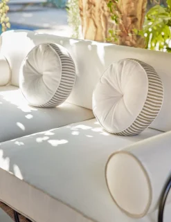 Littu Indoor / Outdoor Striped Disc Pillow by Sarah Sherman Samuel