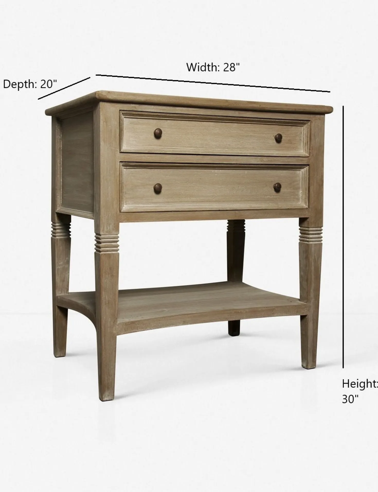 Luna 2 Drawer Nightstand