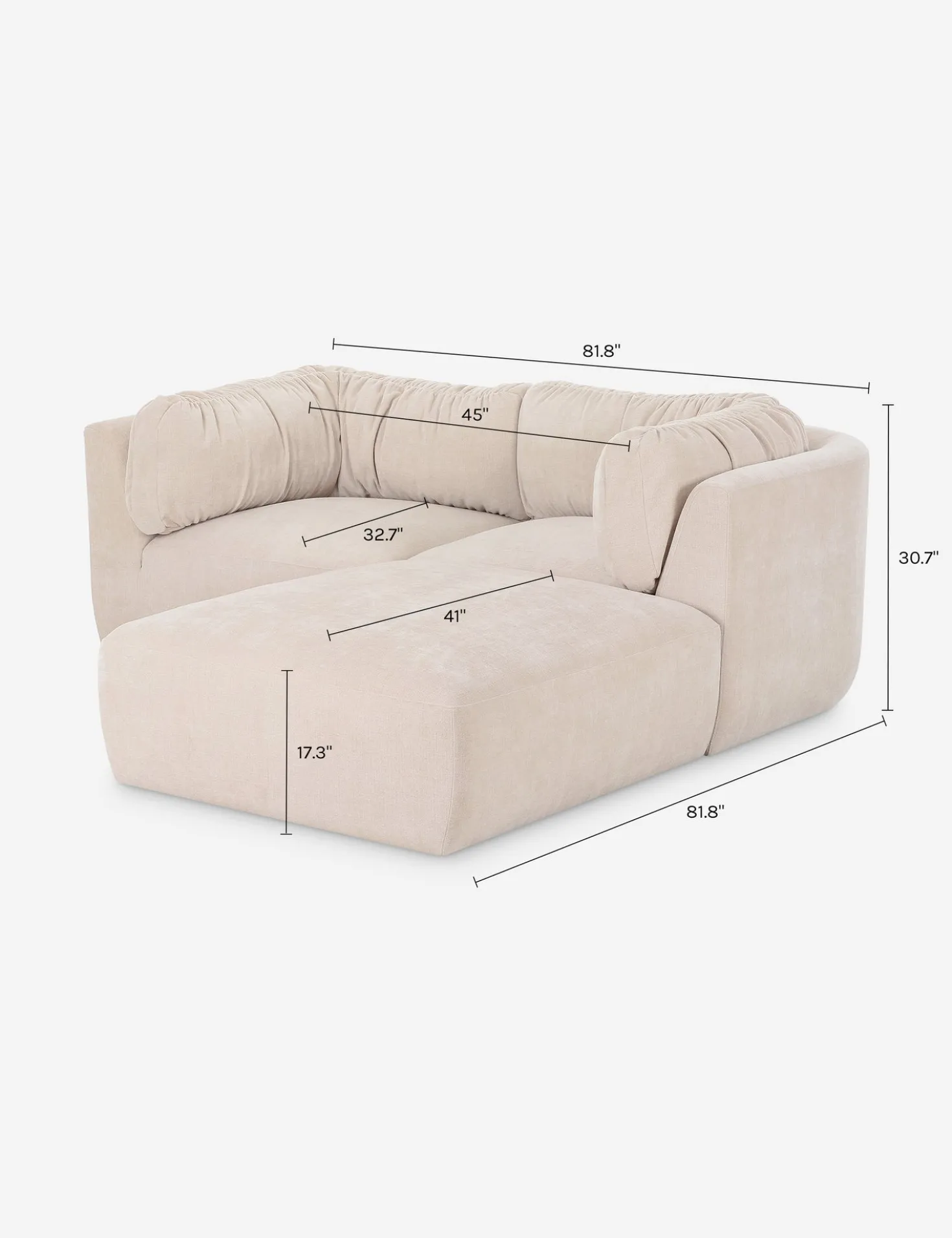 Marona Modular 3-Piece Chaise Sectional Sofa
