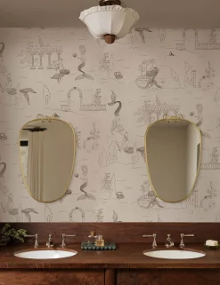 Mermaid Toile Wallpaper by Sarah Sherman Samuel