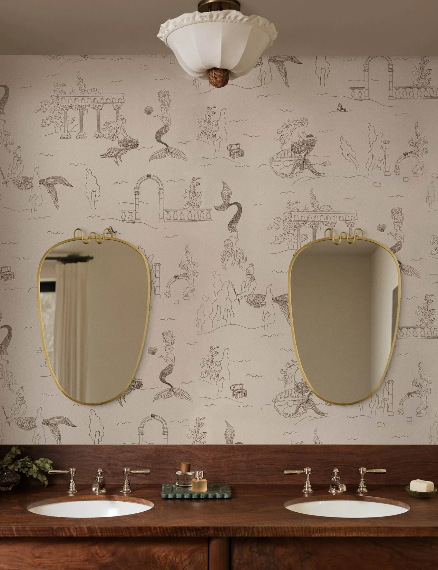 Mermaid Toile Wallpaper by Sarah Sherman Samuel