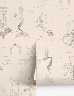 Mermaid Toile Wallpaper by Sarah Sherman Samuel