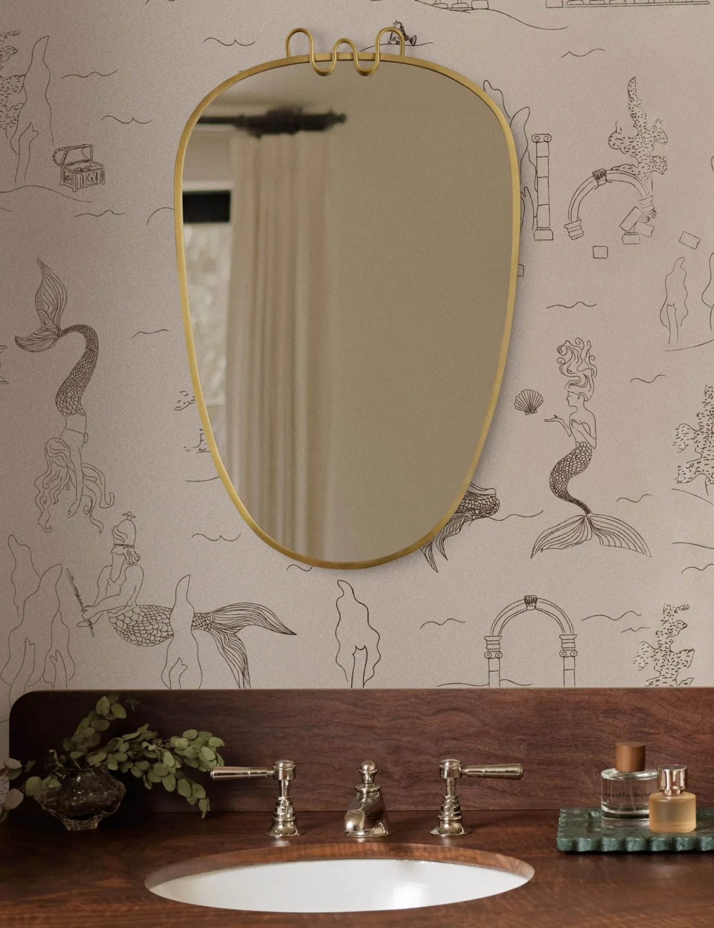 Mermaid Toile Wallpaper by Sarah Sherman Samuel