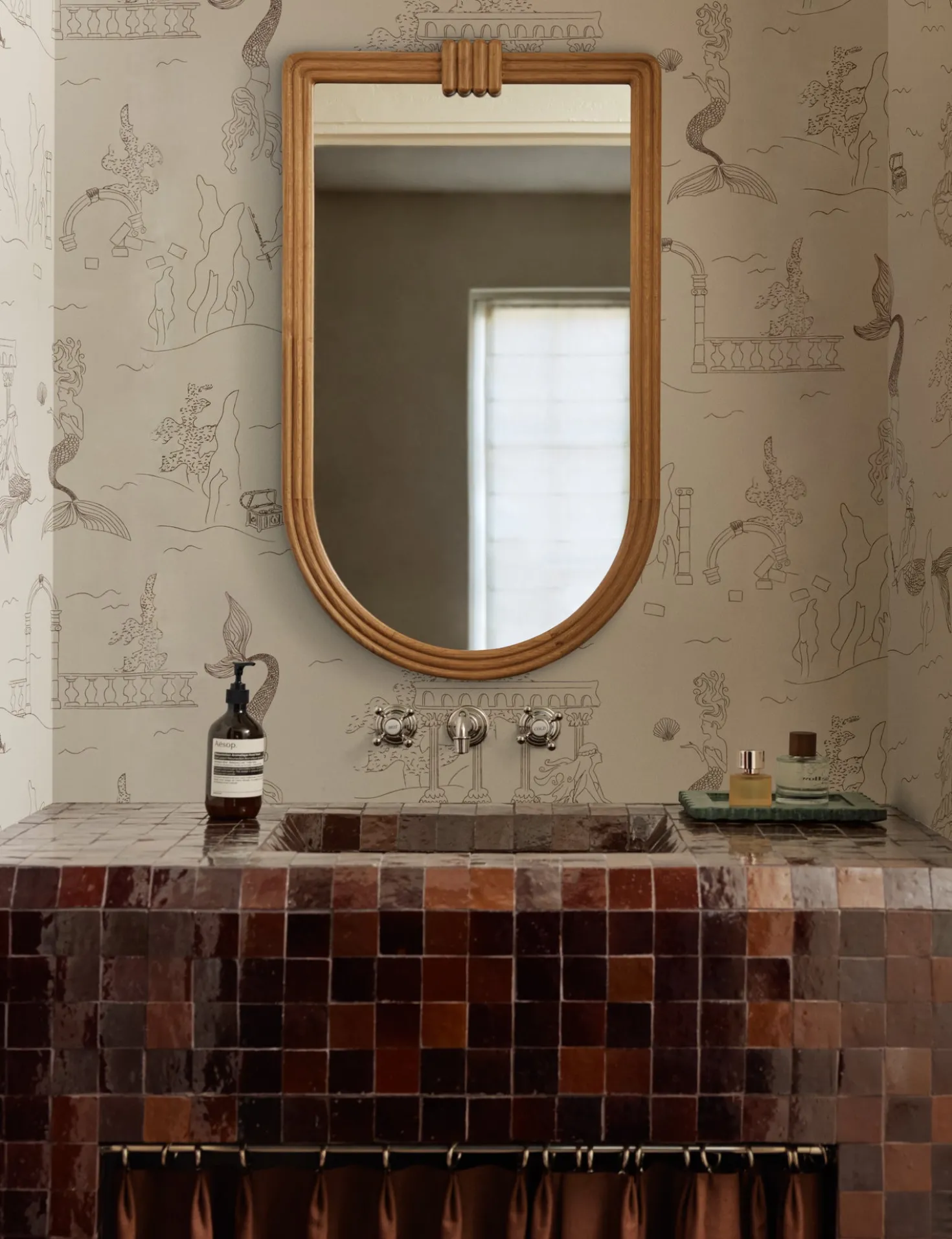 Mermaid Toile Wallpaper by Sarah Sherman Samuel