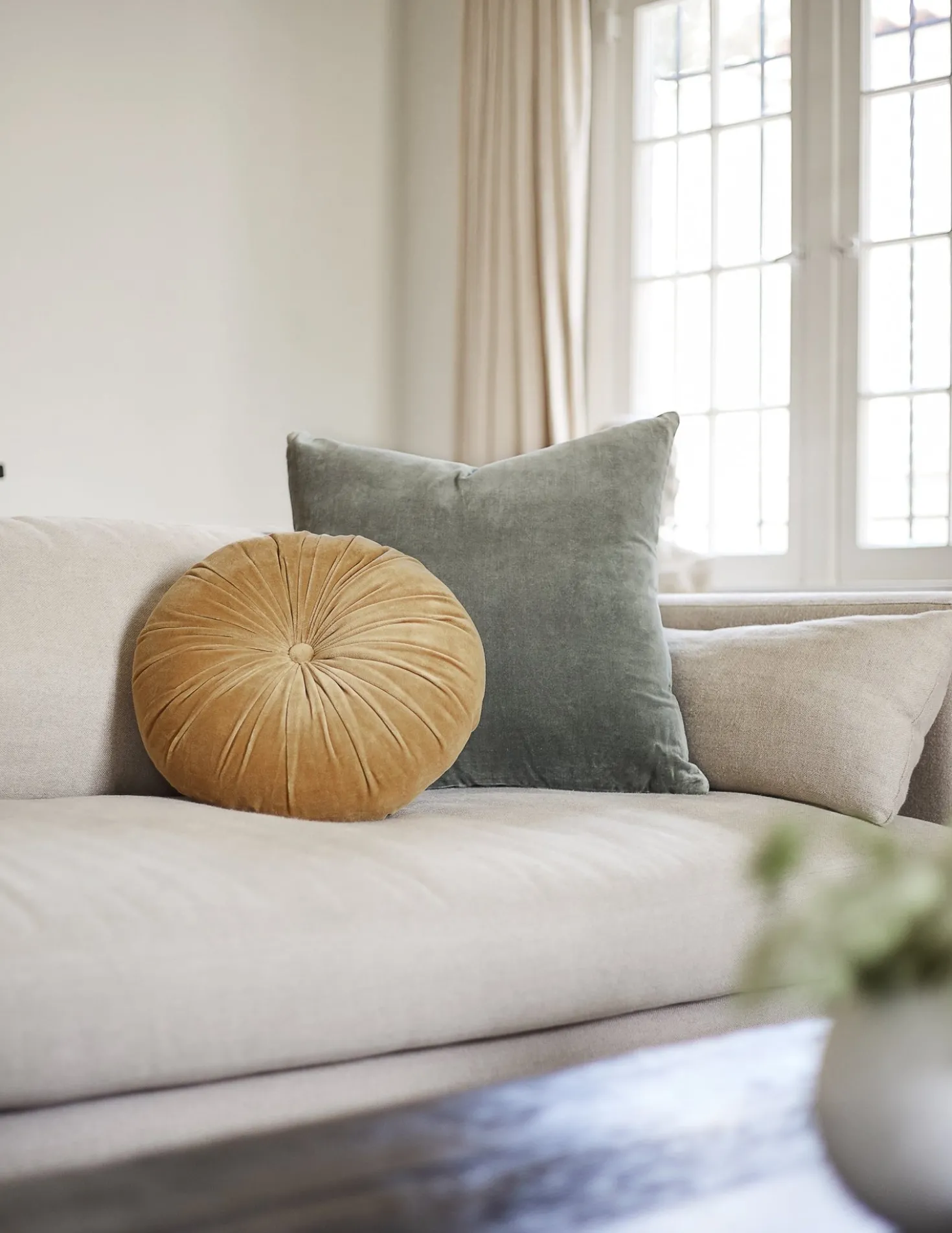 Monroe Velvet Round Pillow