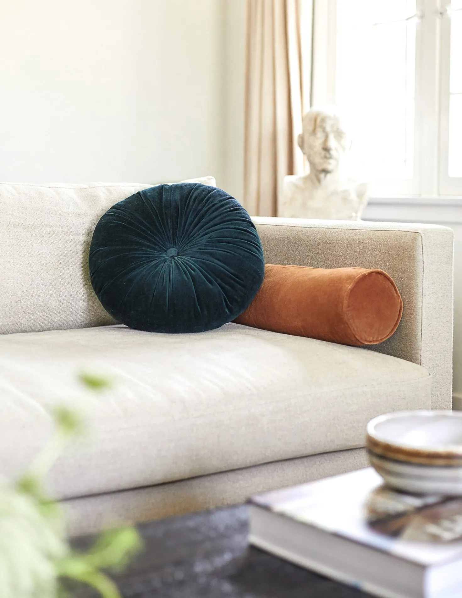 Monroe Velvet Round Pillow