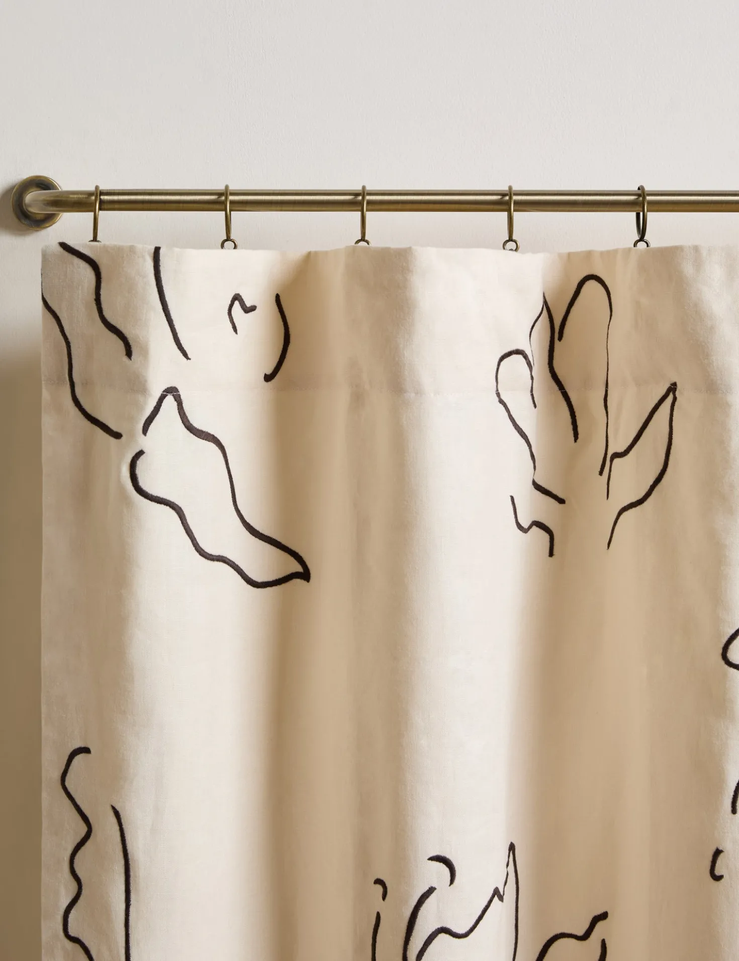 Narsi Embroidered Linen Curtain Panel by Sarah Sherman Samuel