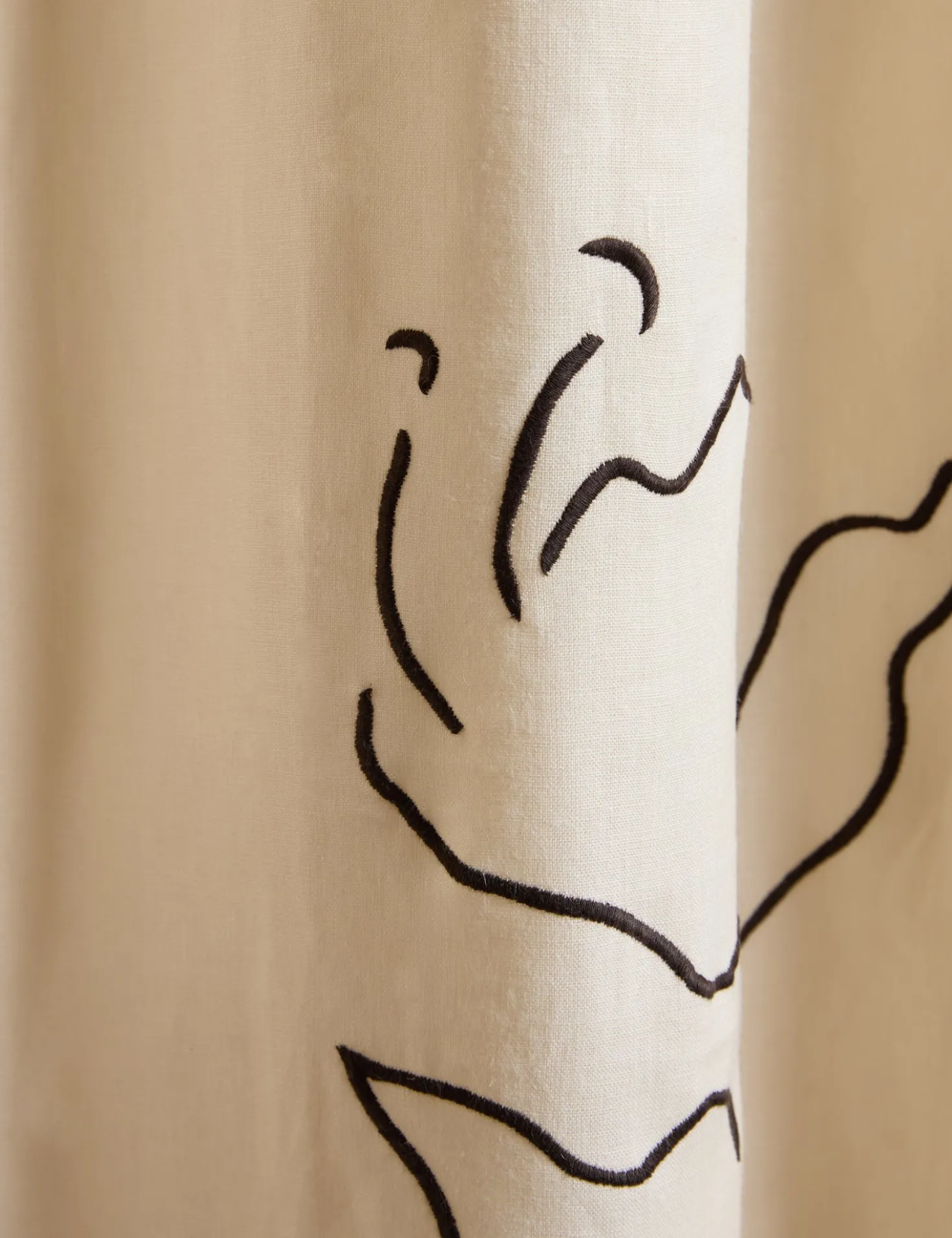 Narsi Embroidered Linen Curtain Panel by Sarah Sherman Samuel