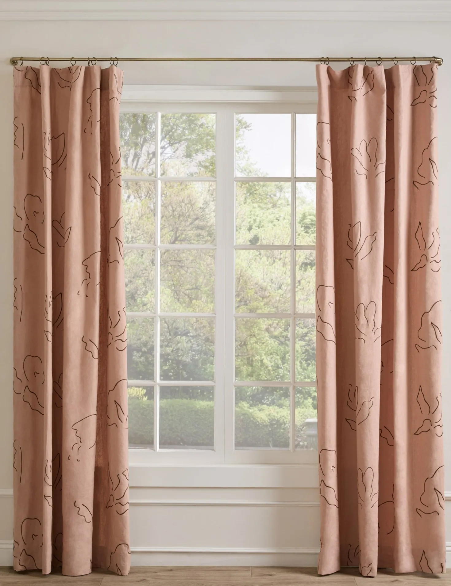Narsi Embroidered Linen Curtain Panel by Sarah Sherman Samuel