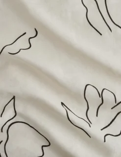 Narsi Embroidered Linen Fabric by Sarah Sherman Samuel