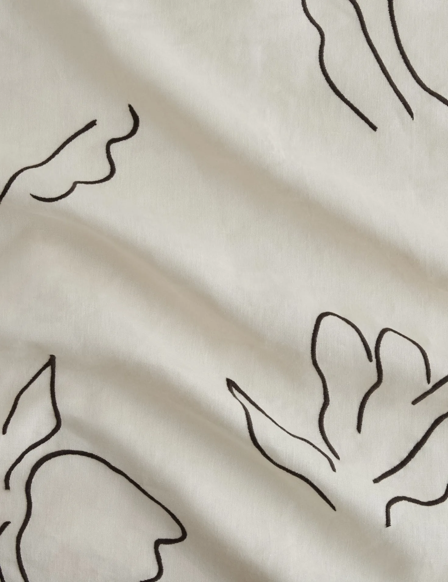 Narsi Embroidered Linen Fabric by Sarah Sherman Samuel