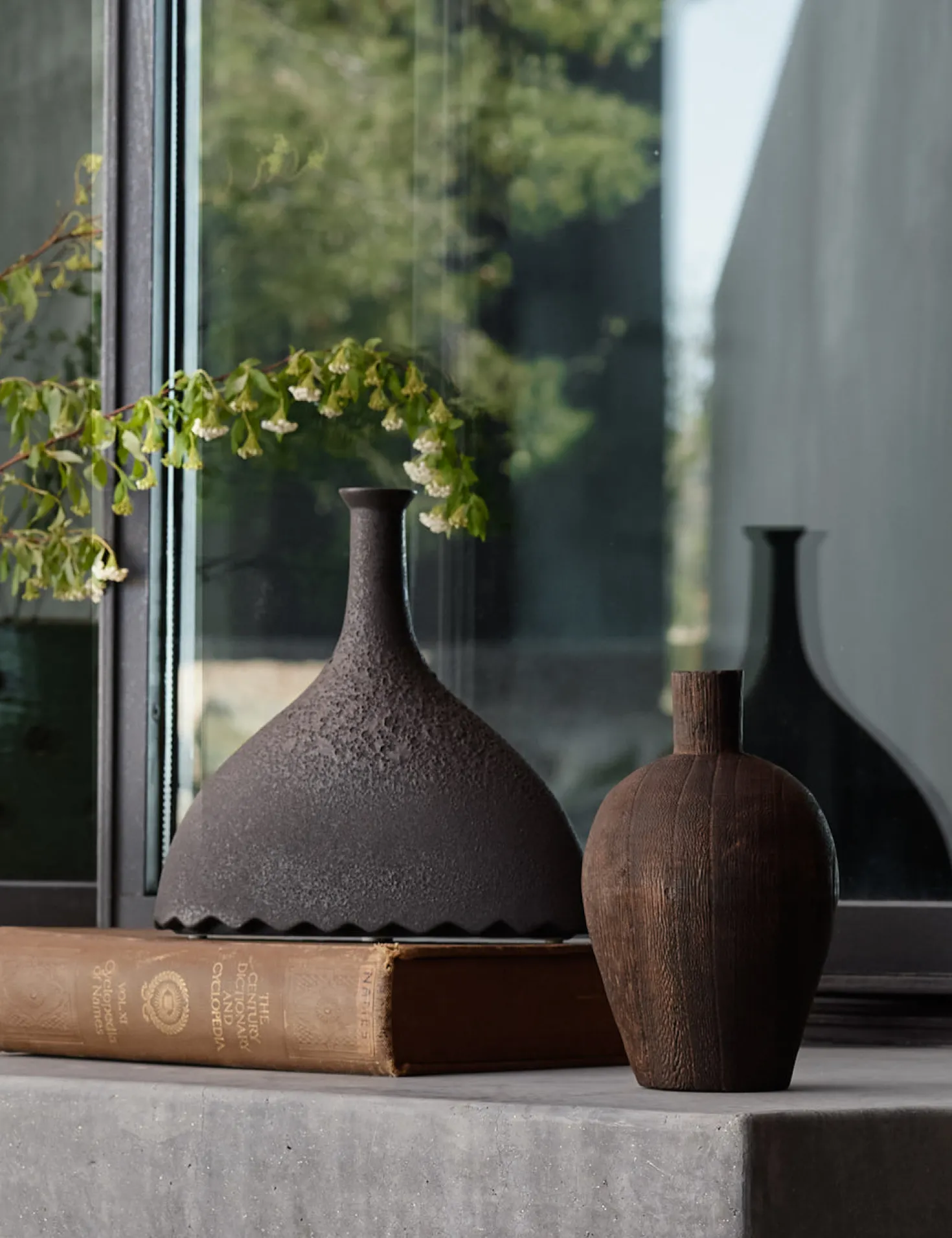 Noelle Geometric Decorative Vase, Black by Lemieux et Cie
