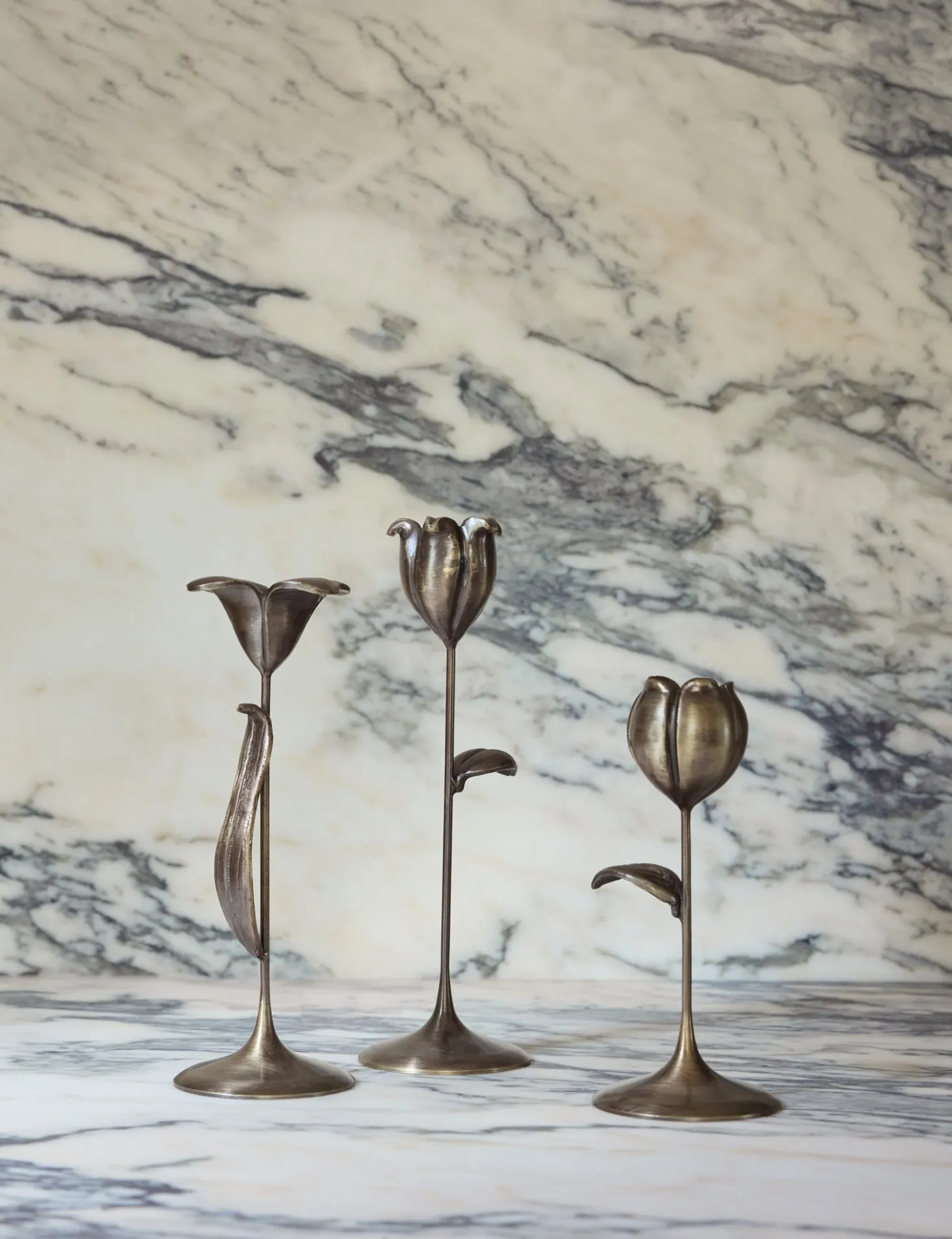 Olivia Floral Candlesticks (Set of 3) by Sarah Sherman Samuel