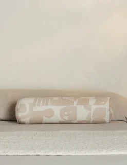 Organic Shapes Linen Bolster Pillow by Sarah Sherman Samuel