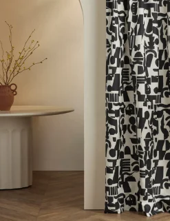Organic Shapes Linen Curtain Panel by Sarah Sherman Samuel