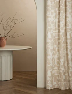 Organic Shapes Linen Curtain Panel by Sarah Sherman Samuel