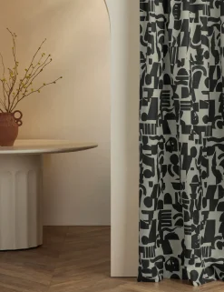 Organic Shapes Linen Curtain Panel by Sarah Sherman Samuel