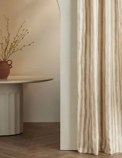 Painterly Stripe Linen Curtain Panel by Sarah Sherman Samuel