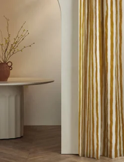 Painterly Stripe Linen Curtain Panel by Sarah Sherman Samuel
