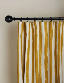Painterly Stripe Linen Curtain Panel by Sarah Sherman Samuel