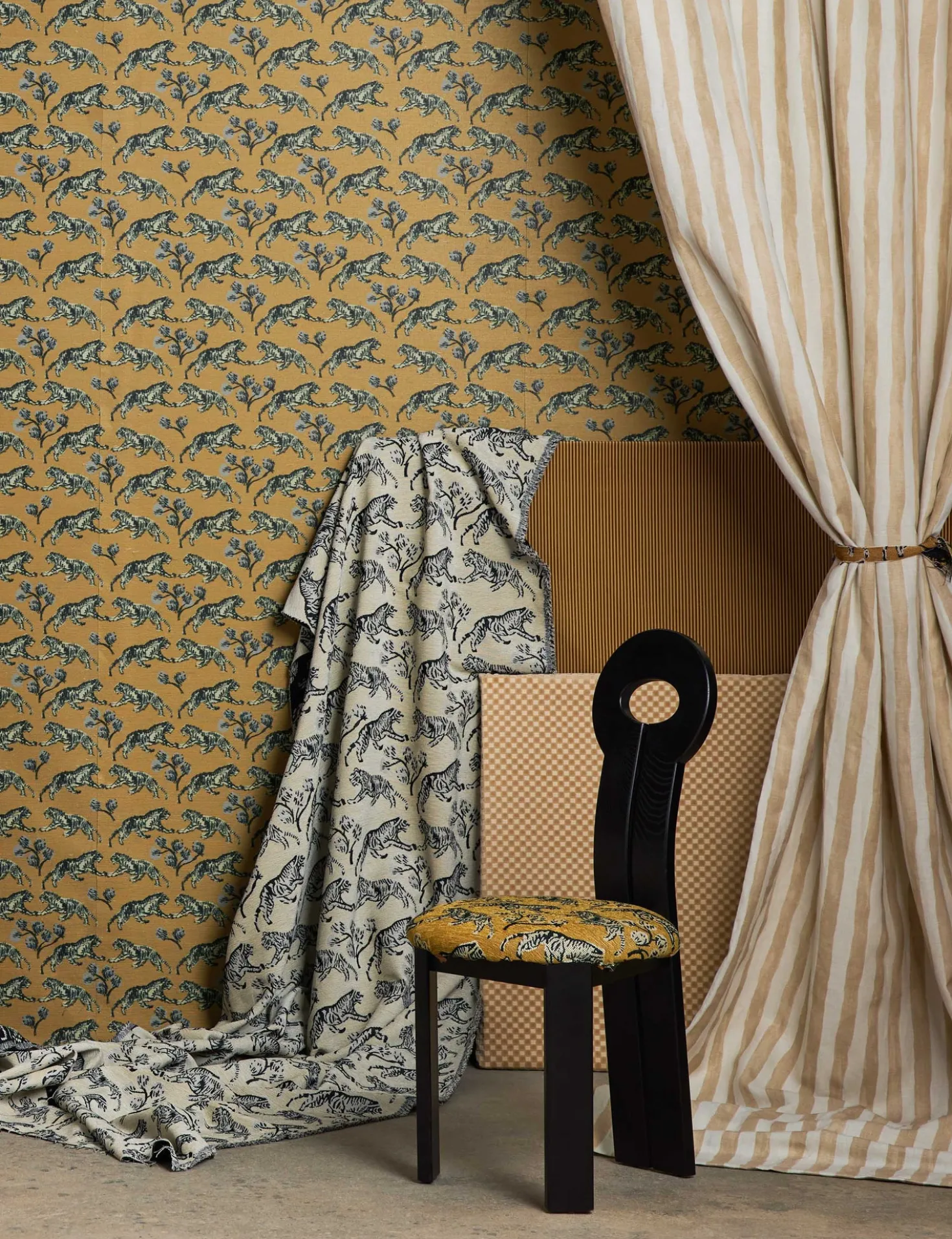 Painterly Stripe Linen Fabric by Sarah Sherman Samuel