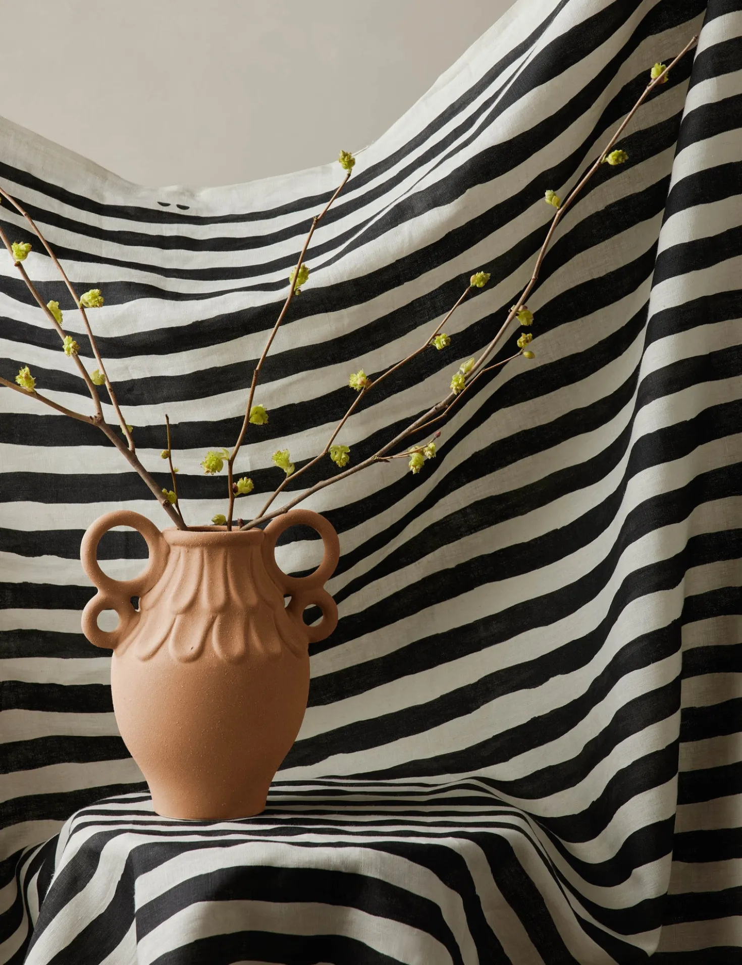 Painterly Stripe Linen Fabric by Sarah Sherman Samuel