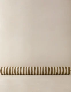 Painterly Stripe Linen Long Bolster Pillow by Sarah Sherman Samuel
