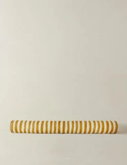 Painterly Stripe Linen Long Bolster Pillow by Sarah Sherman Samuel