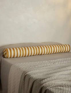 Painterly Stripe Linen Long Bolster Pillow by Sarah Sherman Samuel