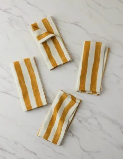 Painterly Stripe Linen Napkins (Set of 4) by Sarah Sherman Samuel