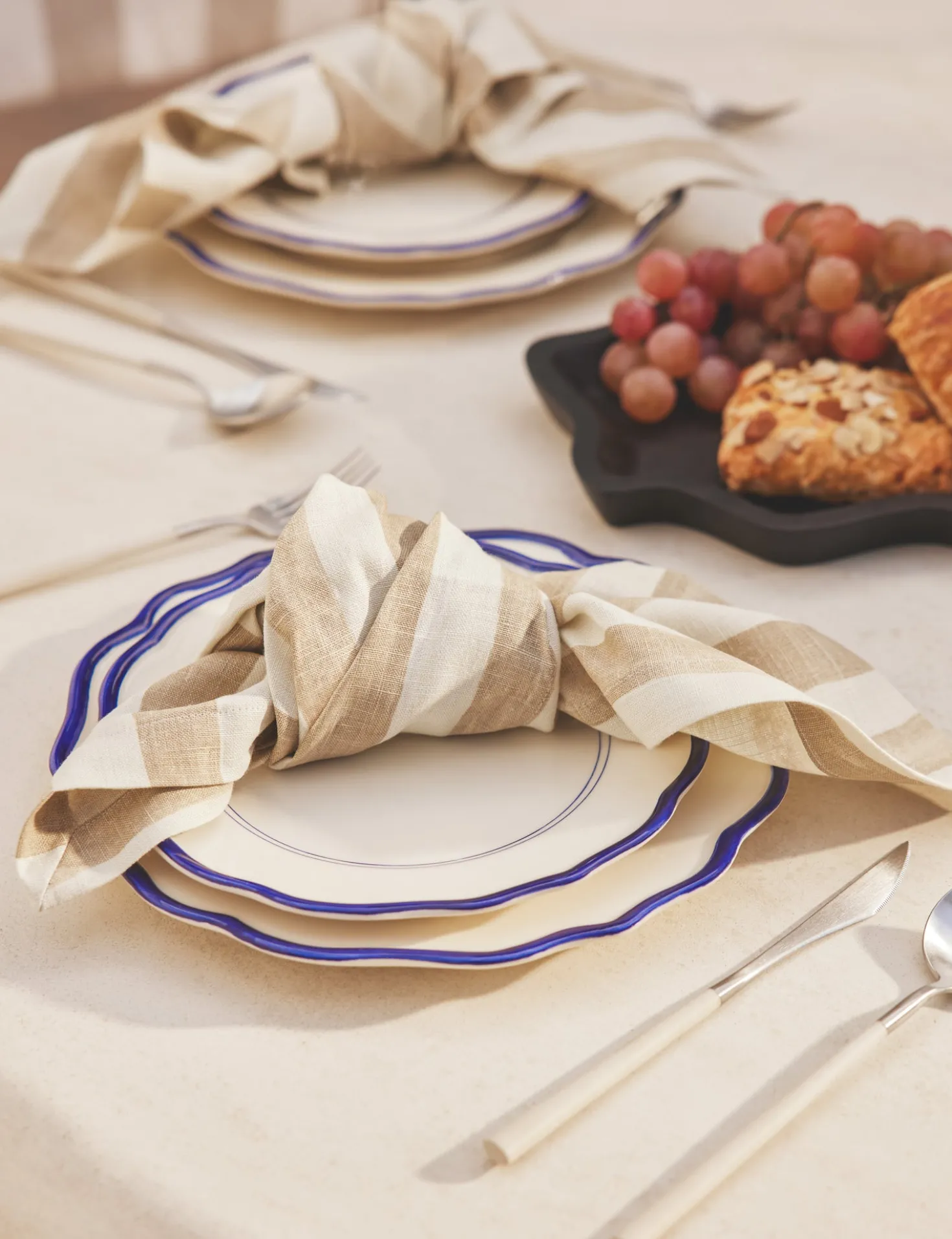 Painterly Stripe Linen Napkins (Set of 4) by Sarah Sherman Samuel