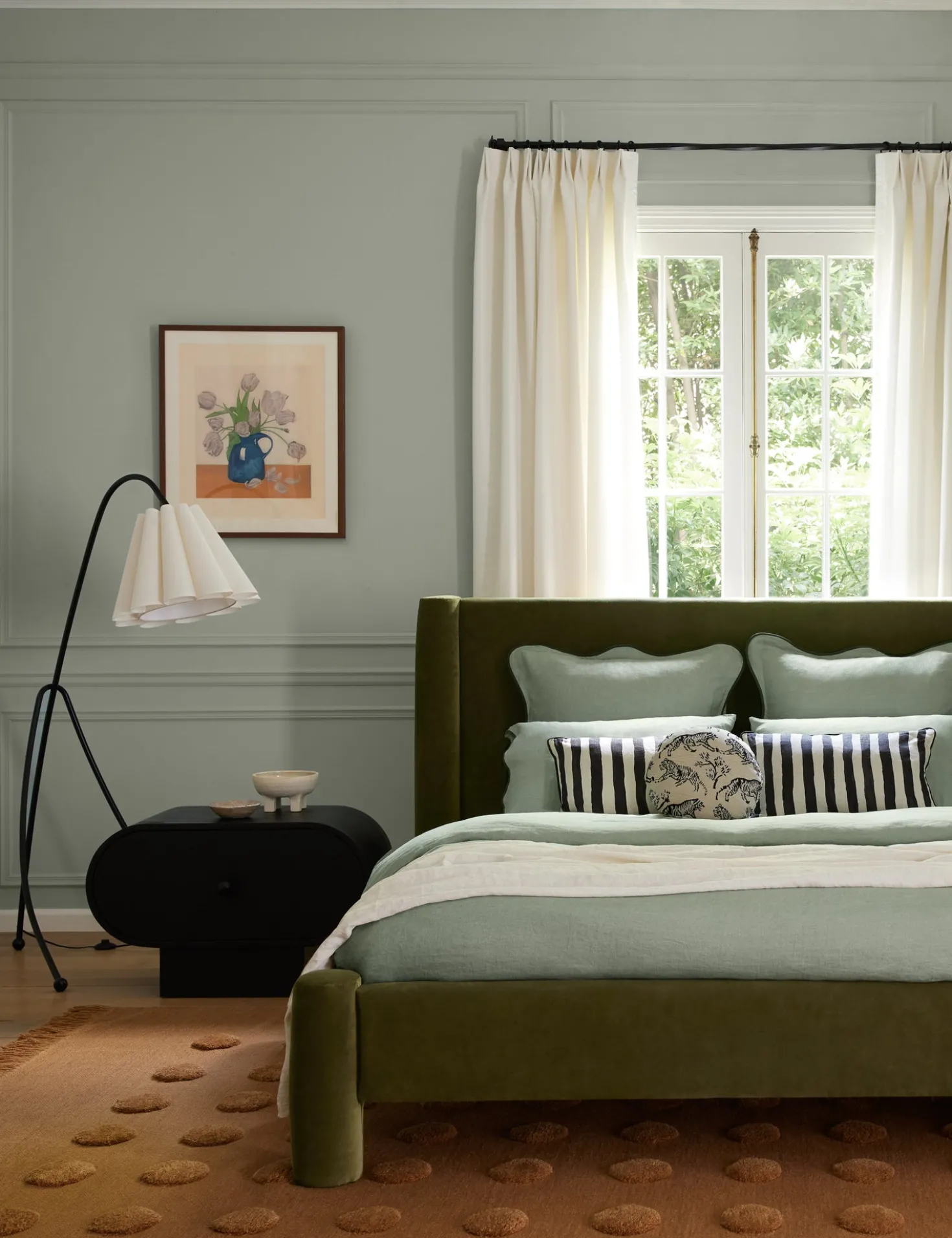 Painterly Stripe Linen Pillow by Sarah Sherman Samuel