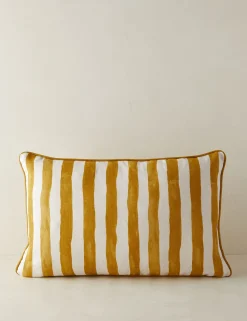 Painterly Stripe Linen Pillow by Sarah Sherman Samuel