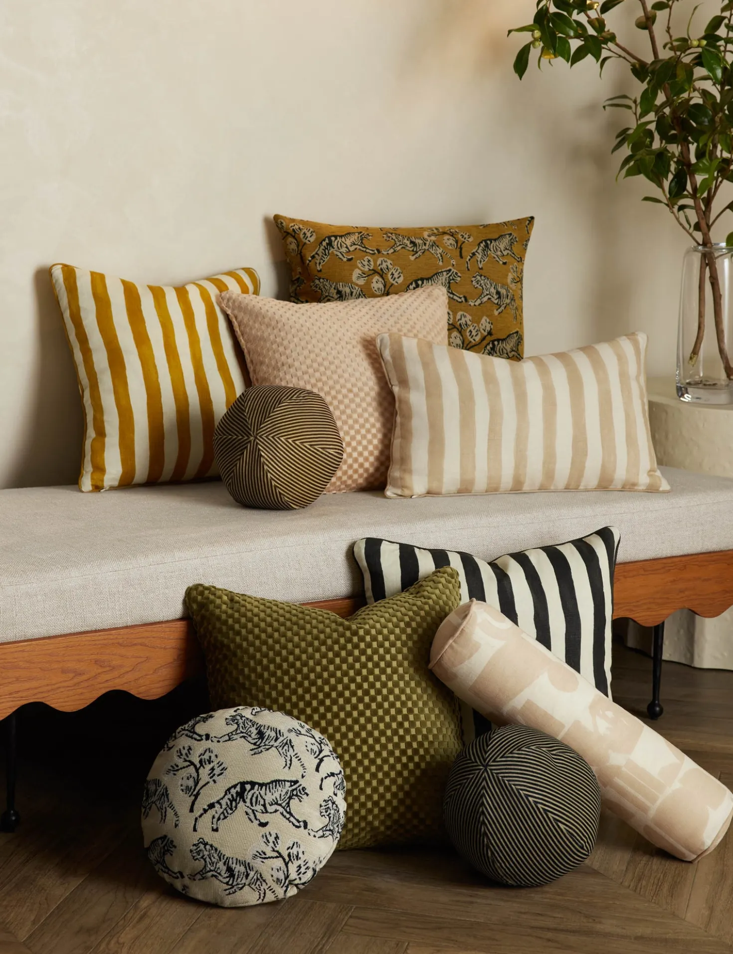 Painterly Stripe Linen Pillow by Sarah Sherman Samuel