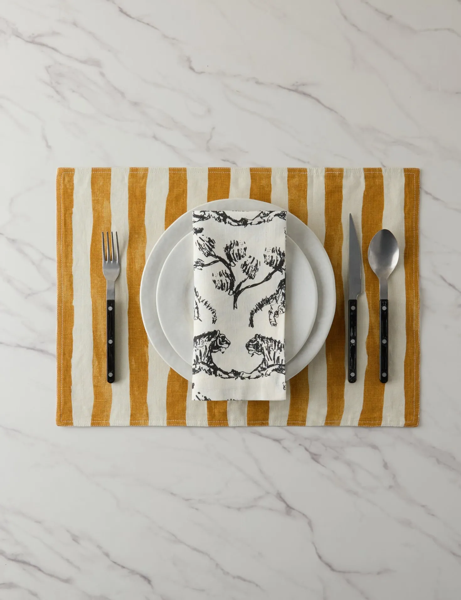 Painterly Stripe Linen Placemats (Set of 4) by Sarah Sherman Samuel