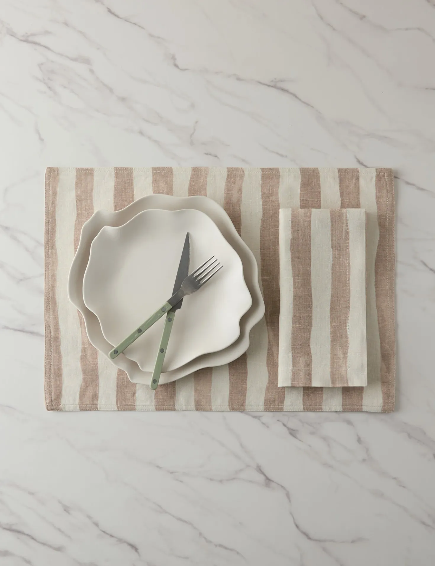Painterly Stripe Linen Placemats (Set of 4) by Sarah Sherman Samuel