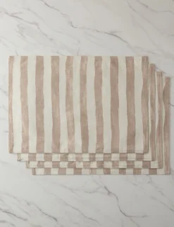 Painterly Stripe Linen Placemats (Set of 4) by Sarah Sherman Samuel