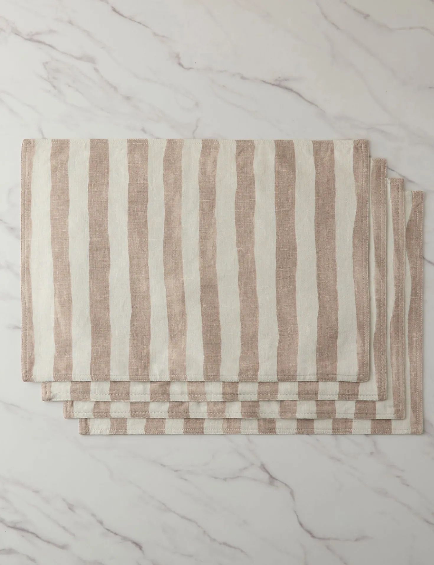 Painterly Stripe Linen Placemats (Set of 4) by Sarah Sherman Samuel