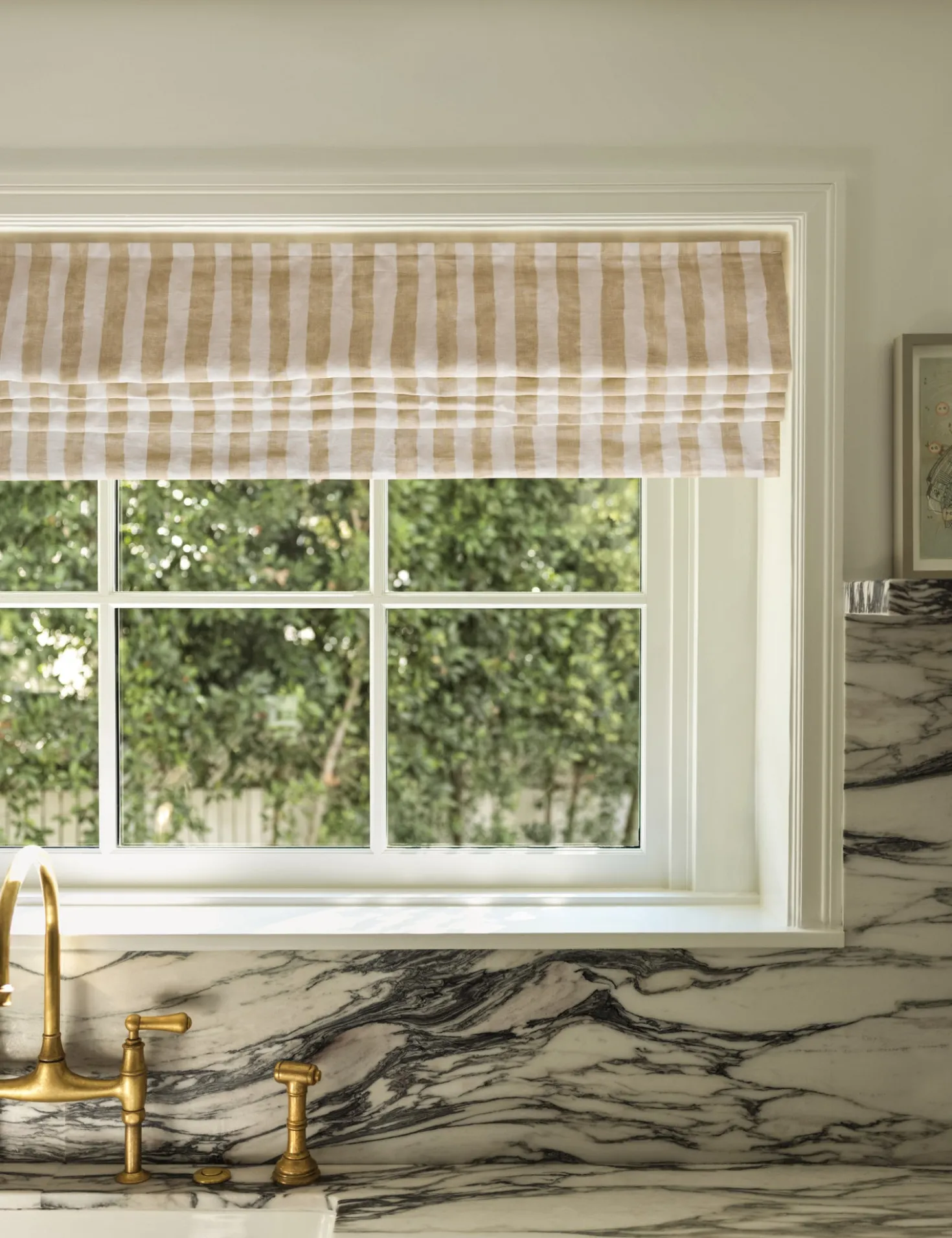 Painterly Stripe Roman Shade by Sarah Sherman Samuel