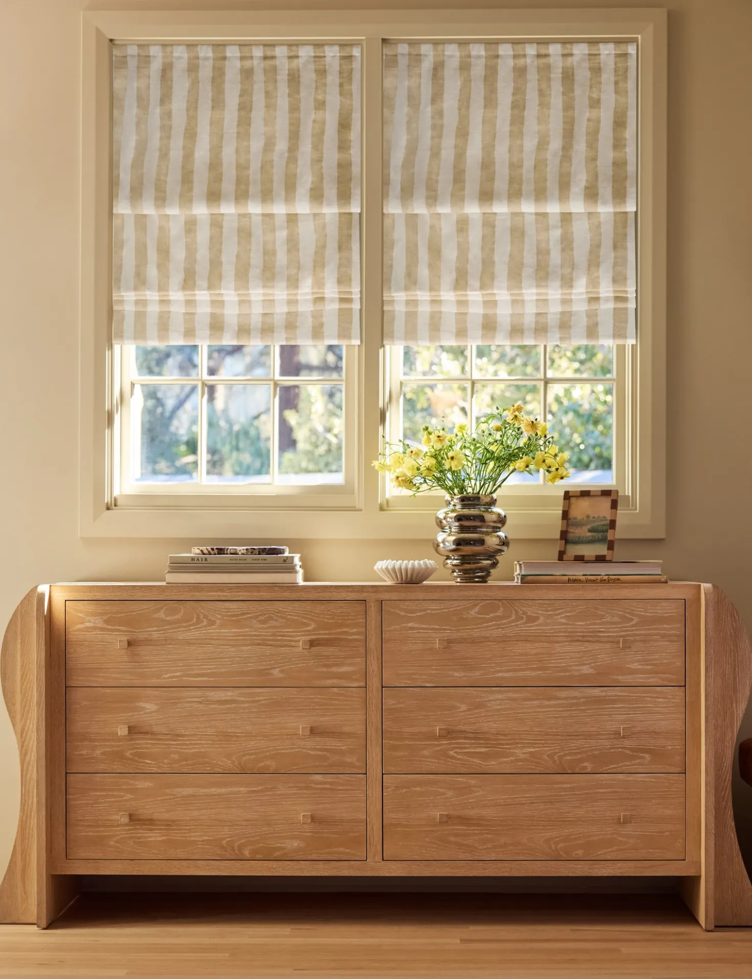 Painterly Stripe Roman Shade by Sarah Sherman Samuel