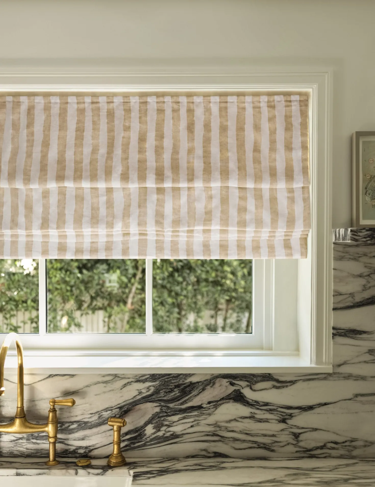Painterly Stripe Roman Shade by Sarah Sherman Samuel