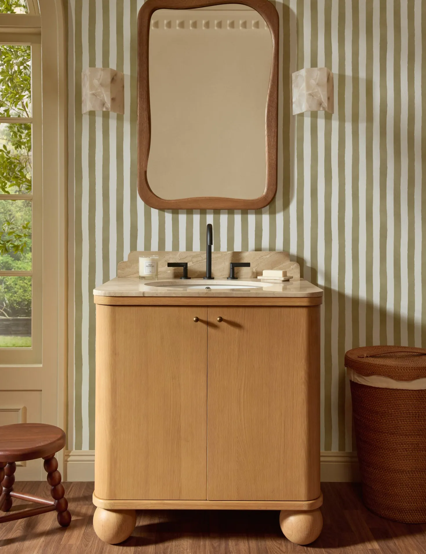 Painterly Stripe Wallpaper by Sarah Sherman Samuel