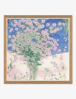 Papillons Et Margeurites Diptych Print by Paule Marrot