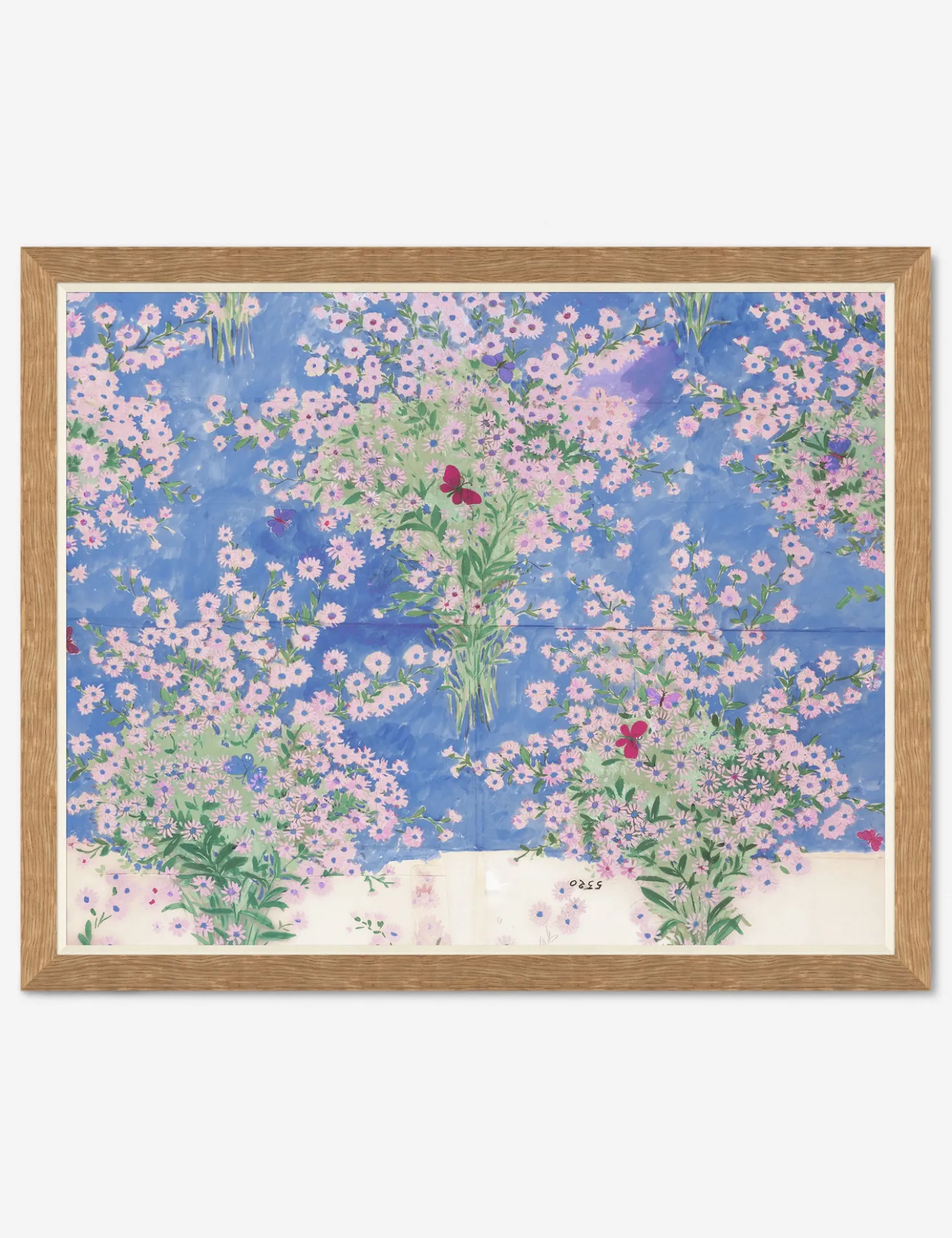 Papillons Et Margeurites Print by Paule Marrot