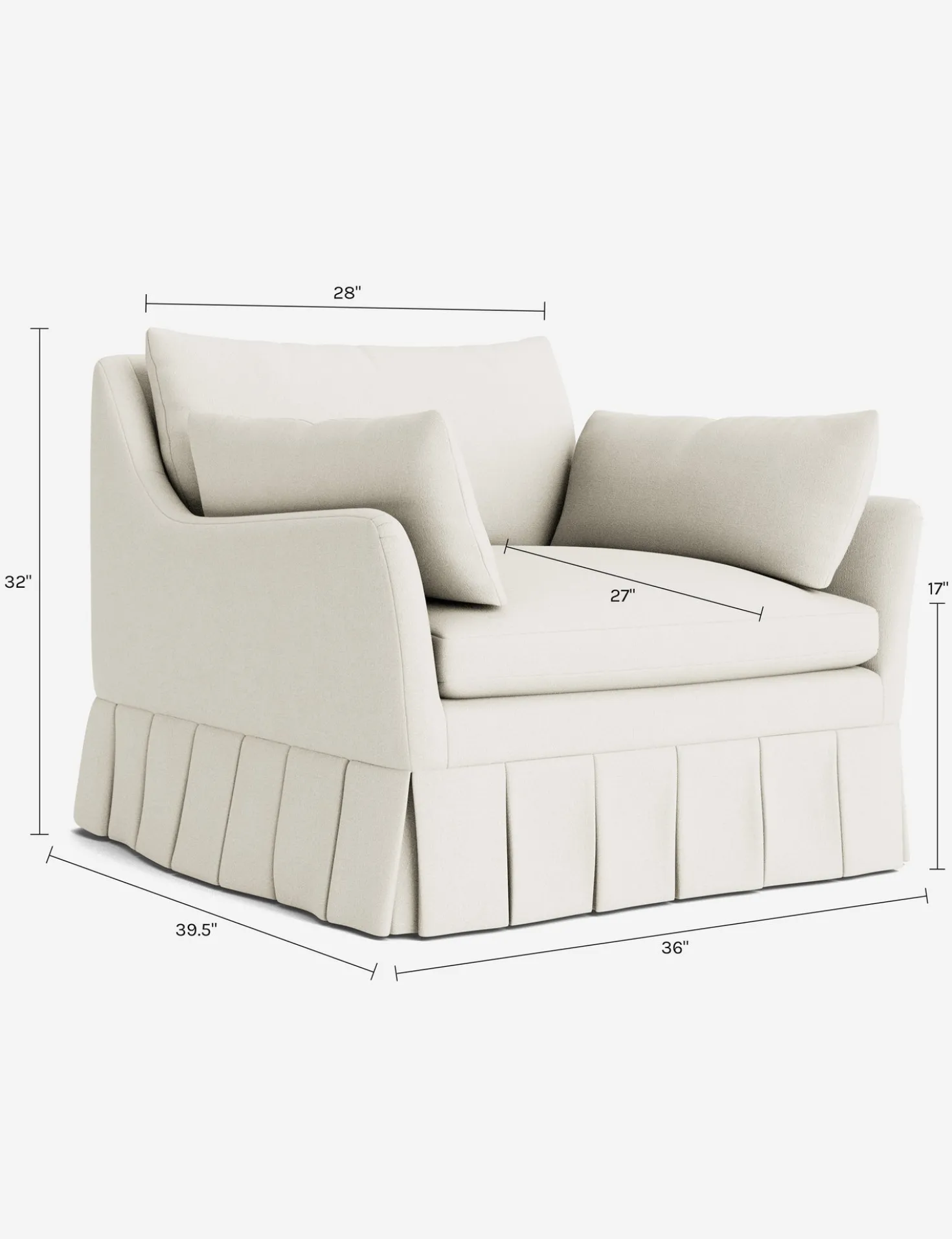 Portola Luxe Depth Pleated Chair