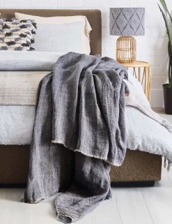 River Oversized Linen Throw by Pom Pom at Home